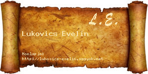 Lukovics Evelin névjegykártya